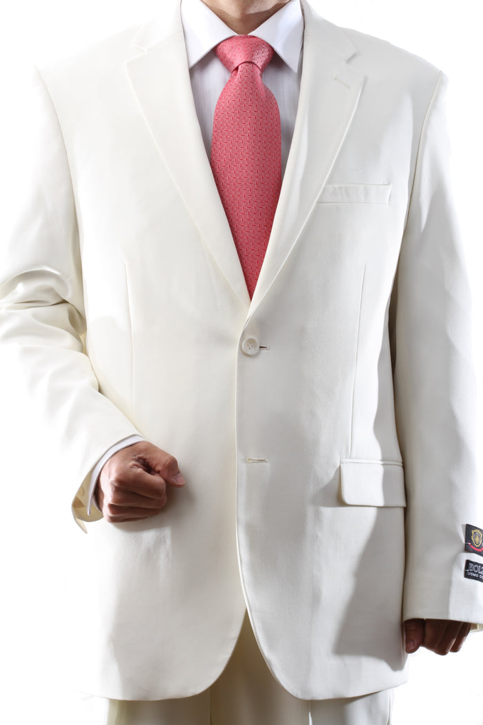 Bolzano Men's 2 Button Notch Lapel 2pc Suit Regular fit style S600212N in Offwhite Color (free shipping)