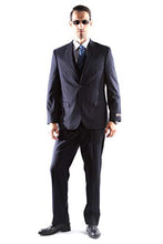 Load image into Gallery viewer, Bolzano Men&#39;s 2 Button Notch Lapel 2pc Suit Regular fit style S600212N in BLACK, NAVY Colors (free shipping)