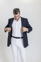 Load image into Gallery viewer, Sterling men’s navy regular-fit wool blazer — view 2