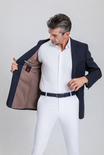Load image into Gallery viewer, Sterling men’s navy regular-fit wool blazer — view 3