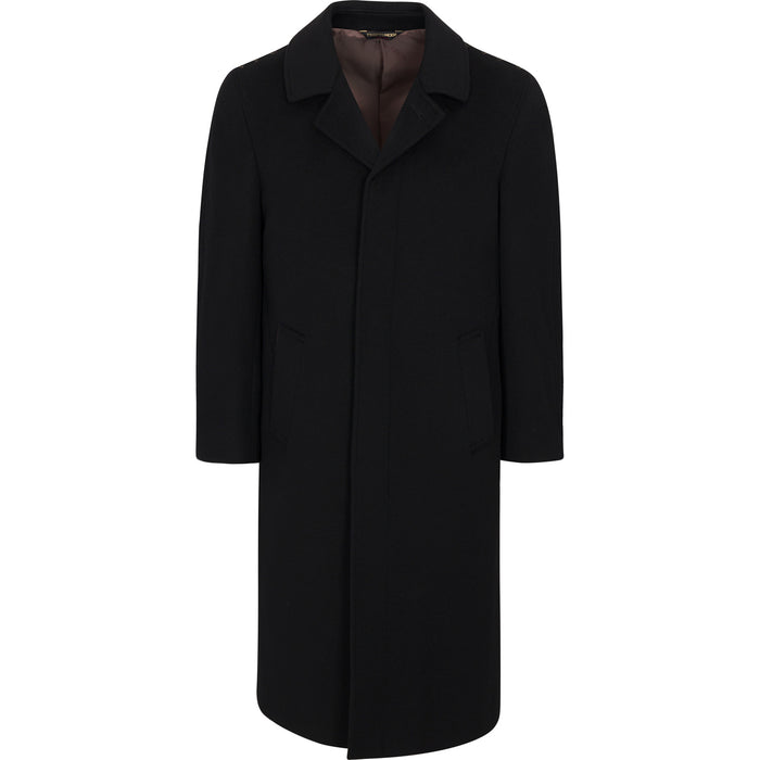 Whitmore men’s black wool-cashmere topcoat — view 1