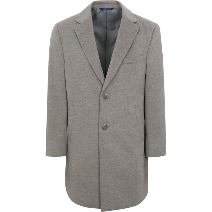 Langford men’s light gray three-quarter topcoat — view 1