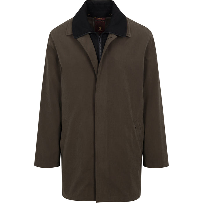 Harbor men’s olive three-quarter raincoat — view 1