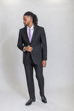 Load image into Gallery viewer, Mayfair men’s black regular-fit wool suit — view 4