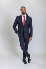 Load image into Gallery viewer, Mayfair men’s navy regular-fit wool suit — view 3