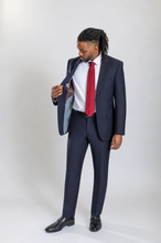 Load image into Gallery viewer, Mayfair men’s navy regular-fit wool suit — view 4