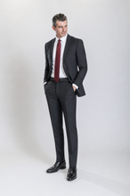 Load image into Gallery viewer, Savile men’s black slim-fit wool suit — view 4