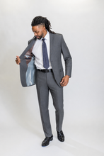 Load image into Gallery viewer, Savile men’s charcoal slim-fit wool suit — view 2