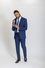Load image into Gallery viewer, Savile men’s navy slim-fit wool suit — view 2