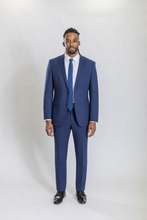 Load image into Gallery viewer, Savile men’s navy slim-fit wool suit — view 3