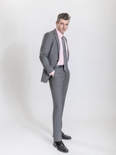 Load image into Gallery viewer, Mayfair men’s medium gray regular-fit sharkskin wool suit — view 2