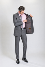 Load image into Gallery viewer, Mayfair men’s medium gray regular-fit sharkskin wool suit — view 5