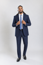Load image into Gallery viewer, Mayfair men’s navy regular-fit glen plaid wool suit — view 2