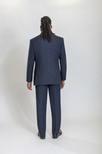 Load image into Gallery viewer, Mayfair men’s navy regular-fit glen plaid wool suit — view 3