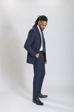 Load image into Gallery viewer, Mayfair men’s navy regular-fit glen plaid wool suit — view 4