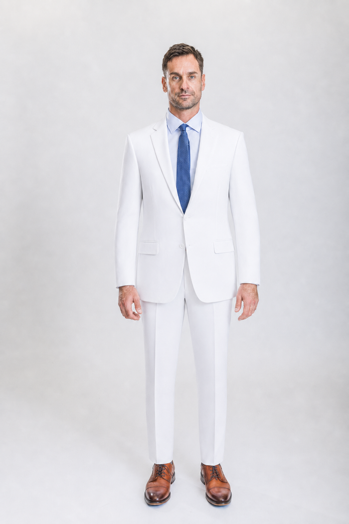 Hudson men’s white slim-fit two-piece suit — view 1
