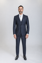 Load image into Gallery viewer, Windsor men’s navy slim-fit three-piece suit — view 1