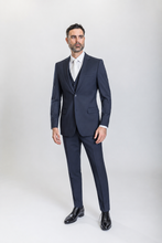 Load image into Gallery viewer, Windsor men’s navy slim-fit three-piece suit — view 3