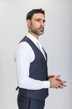 Load image into Gallery viewer, Windsor men’s navy slim-fit three-piece suit — view 5