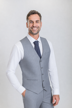 Load image into Gallery viewer, Windsor men’s light gray slim-fit three-piece suit — view 2