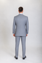 Load image into Gallery viewer, Windsor men’s light gray slim-fit three-piece suit — view 3