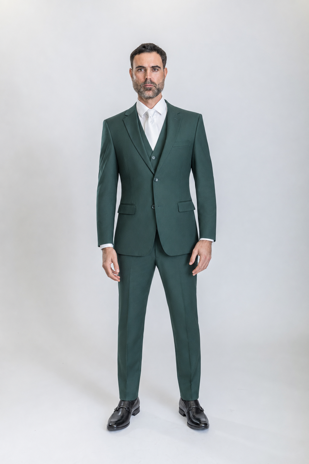 Windsor men’s augusta green slim-fit three-piece suit — view 1