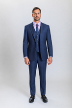 Load image into Gallery viewer, Windsor men’s midnight blue slim-fit three-piece suit — view 1