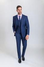 Load image into Gallery viewer, Windsor men’s midnight blue slim-fit three-piece suit — view 4