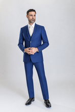 Load image into Gallery viewer, Windsor men’s cobalt slim-fit three-piece suit — view 1