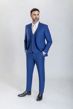 Load image into Gallery viewer, Windsor men’s cobalt slim-fit three-piece suit — view 2