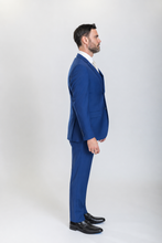 Load image into Gallery viewer, Windsor men’s cobalt slim-fit three-piece suit — view 3