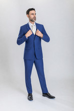 Load image into Gallery viewer, Windsor men’s cobalt slim-fit three-piece suit — view 4