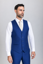 Load image into Gallery viewer, Windsor men’s cobalt slim-fit three-piece suit — view 5