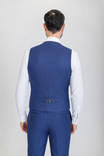 Load image into Gallery viewer, Windsor men’s cobalt slim-fit three-piece suit — view 6