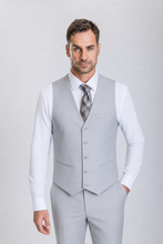 Load image into Gallery viewer, Windsor men’s ice gray slim-fit three-piece suit — view 4