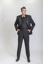 Load image into Gallery viewer, Opera men’s black slim-fit two-piece tuxedo — view 4
