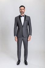Load image into Gallery viewer, The Riviera — Men’s Charcoal Shawl-Lapel Tuxedo — supplier view 1