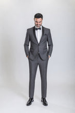 Load image into Gallery viewer, The Riviera — Men’s Charcoal Shawl-Lapel Tuxedo — supplier view 4