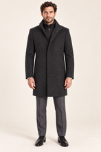 Load image into Gallery viewer, Ridgeline — Men’s Charcoal Overcoat — front model view