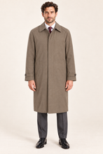 Load image into Gallery viewer, Portman — Men’s Taupe Long Raincoat — front model view