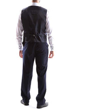 Load image into Gallery viewer, Creativo Men&#39;s Single Breasted 2 Button 3pc Vested Suit Classic Fit in Navy CT701
