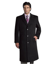 Load image into Gallery viewer, Cianni Men&#39;s 65/30/5 Wool/Poly/Others SB 3 Button Long Topcoat Style L400813X black (811) (free shipping)