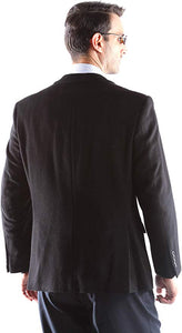 Prontomada Men's 2 Button Luxury Wool Cashmere Winter Sportcoat Style J400912S in Black 931 (free shipping)