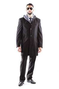 West End Men's Single Breasted Luxury Wool/Nylon 3/4 Length Winter Coat  Style#W933513C804 Charcoal (512) (free shipping)