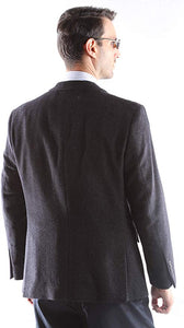 Cianni Men's Single Breasted 2 Button 100% Super Wool Gabardine Blazer Style J400112C in Black 101 (free shipping)