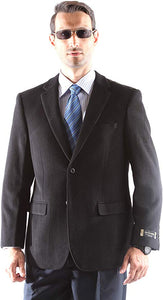 Prontomada Men's 2 Button Luxury Wool Cashmere Winter Sportcoat Style J400912S in Black 931 (free shipping)