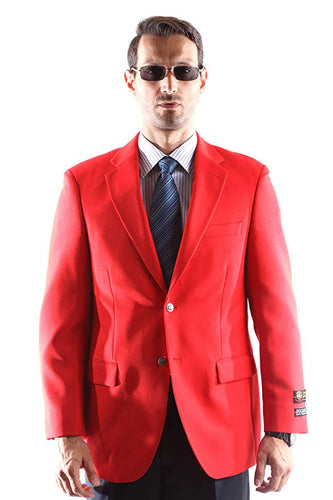Bolzano Men's Single Breasted Two Button Blazer in RED 350, Style J600312C (free shipping)