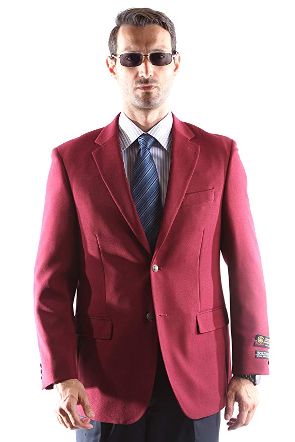 Bolzano Men's Single Breasted Two Button Blazer in Burgundy 309, Style J600312C  (free shipping)