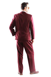 Bolzano Men's 2 Button Notch Lapel 2pc Suit Regular fit style S600212N in Burgundy Color (free shipping)