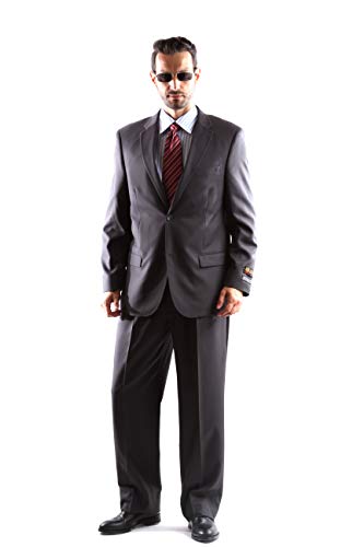 Bolzano Men's 2 Button Notch Lapel 2pc Suit Regular fit style S600212N in Grey Color (free shipping)